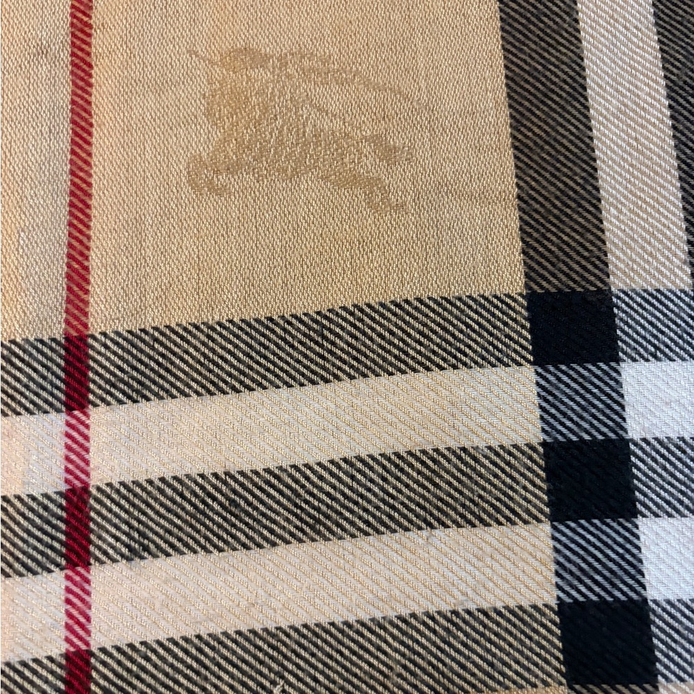 Burberry Cashmere Scarf Authentic nova Check Winter Beige Scarf 68X27 - Picture 4 of 12